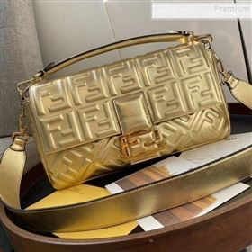 Fendi Baguette Gold Leather Large Bag 2019 (AFEI-9121932)