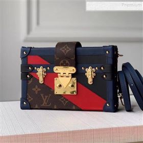 Louis Vuitton Petite Malle Box Shoulder Bag M55437 Navy Blue/Red/Black 2019 (KIKI-9121735)