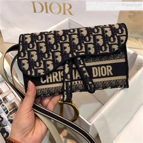 Dior Saddle Blue Oblique Canvas Pouch Belt Bag 2020 (XXG-9121750)