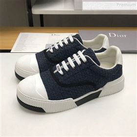 Dior D-Smash Woven Canvas Sneakers Navy Blue 2019 (DLY-9121814)