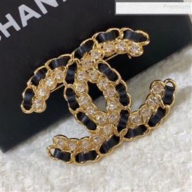 Chanel Chain Leather Crystal CC Brooch 2019 (YF-9122047)