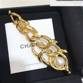 Chanel Vintage Metal Pearl Brooch AB3134 2019 (YF-9122053)