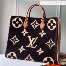 Louis Vuitton LV Teddy Onthego Monogram Wool Tote Bag M55420 Brown/White 2019 (KI-9122105)