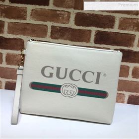 Gucci GG Web Leather Pouch 572770 White 2019 (DLH-9122115)