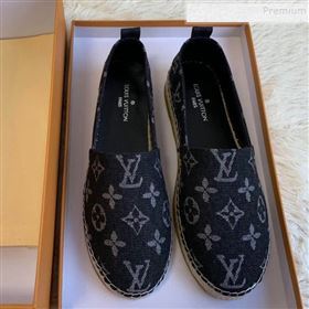 Louis Vuitton Starboard Monogram Demin Flat Espadrilles Black 2019 (HB-9122014)