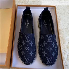 Louis Vuitton Starboard Monogram Demin Flat Espadrilles Dark Blue 2019   (HB-9122017)