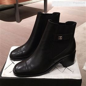 Chanel Supple Lambskin Short Boots Black 2019 (KL-9122019)