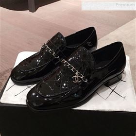 Chanel Patent Leather Loafers G34827 Black 2019 (KL-9122020)