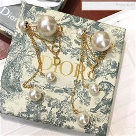 Dior Pearl Tassel Earrings Gold/White 03 2019 (YF-9122044)