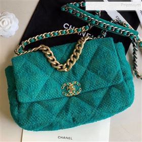 Chanel 19 Tweed Large/Maxi Flap Bag AS1161/AS1162 Green 2019 (XING-9121713)