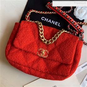Chanel 19 Tweed Large Flap Bag AS1161 Red 2019 (XING-9121715)