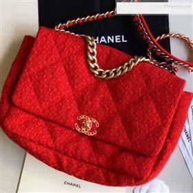 Chanel 19 Tweed Maxi Flap Bag AS1162 Red 2019 (XING-9121716)