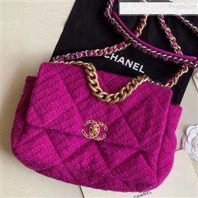 Chanel 19 Tweed Large Flap Bag AS1161 Purple 2019 (XING-9121721)