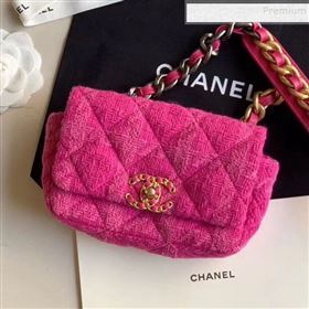 Chanel 19 Tweed Flap Waist Bag/Belt Bag AS1163 Pink 2019 (XING-9121727)