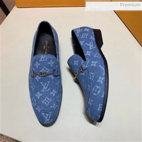 Louis Vuitton Mens Denim Monogram Loafers Blue 2020 (SH-20031614)