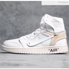 Off-White X AIR JORDAN AJ1 Sneaker White/Beige 2020(For Women and Men) (GD1038-20031612)