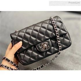Chanel Quilted Lambskin Classic Small Flap Bag Black With Silver Hardware(Top Quality) (MH-20031617)