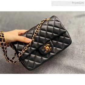 Chanel Quilted Lambskin Classic Small Flap Bag Black With Gold Hardware(Top Quality) (MH-20031618)