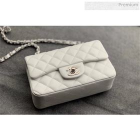Chanel Quilted Lambskin Classic Small Flap Bag White With Silver Hardware(Top Quality) (MH-20031619)
