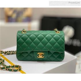 Chanel Quilted Lambskin Classic Small Flap Bag Green With Gold Hardware(Top Quality) (MH-20031624)
