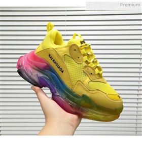 Balenciaga Triple S Rainbow Outsole Sneakers Yellow 2019 (HZ-0031716)