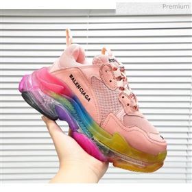 Balenciaga Triple S Rainbow Outsole Sneakers Pink 2019 (HZ-0031713)