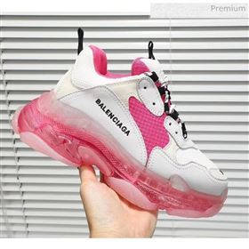 Balenciaga Triple S Clear Outsole Sneakers White/Rosy 2019 (HZ-0031705)