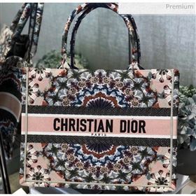 Dior Small Book Tote Bag in Houndstooth Embroidered Canvas 2019  (XXG-20031916)