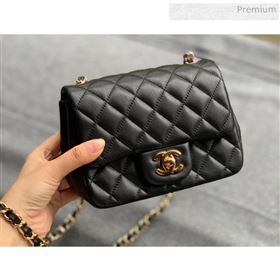 Chanel Quilted Lambskin Classic Mini Flap Bag Black With Gold Hardware(Top Quality) (MH-20031626)