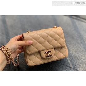 Chanel Quilted Lambskin Classic Mini Flap Bag Apricot With Gold Hardware(Top Quality) (MH-20031630)