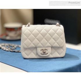 Chanel Quilted Lambskin Classic Mini Flap Bag White With Silver Hardware(Top Quality) (MH-20031632)