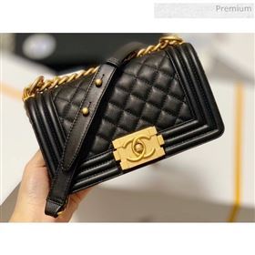 Chanel Quilted Origial Haas Caviar Leather Small Boy Flap Bag Black with Matte Gold Hardware(Top Quality) (MH-0031726)