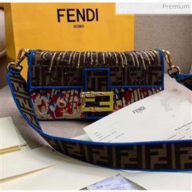 Fendi FF Embroidered and Sequin Medium Baguette Bag 2020 (HX-20032008)