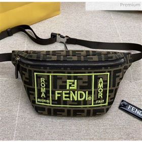 Fendi FF Logo Fabric Embroidery Belt Bag Yellow 2020 (HS-20032009)