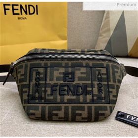 Fendi FF Logo Fabric Embroidery Belt Bag Black 2020 (HS-20032010)