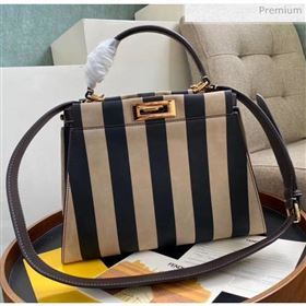 Fendi Pequin Striped Nubuck Leather Medium Peekaboo Bag 2019 (AFEI-20032018)