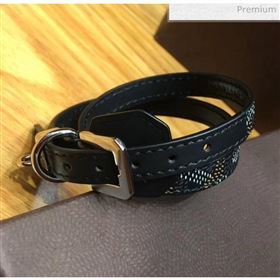 Goyard Edmond Leather Strap Bracelet Black 2020 (TS-20032040)