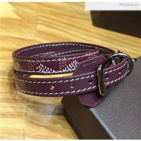 Goyard Edmond Leather Strap Bracelet Burgundy 2020 (TS-20032041)