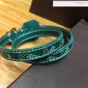 Goyard Edmond Leather Strap Bracelet Green 2020 (TS-20032042)