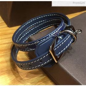 Goyard Edmond Leather Strap Bracelet Royal Blue 2020 (TS-20032043)