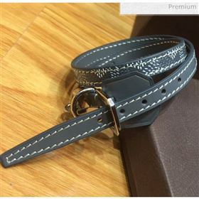 Goyard Edmond Leather Strap Bracelet Grey 2020 (TS-20032044)