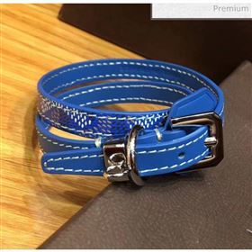 Goyard Edmond Leather Strap Bracelet Blue 2020 (TS-20032047)