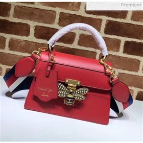 Gucci Queen Margaret GG Small Leather Top Handle Bag 476541 Red (DLH-20032112)