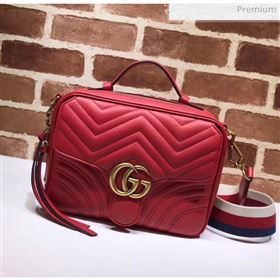 Gucci GG Marmont Matelassé Shoulder Bag 498100 Red (DLH-20032114)