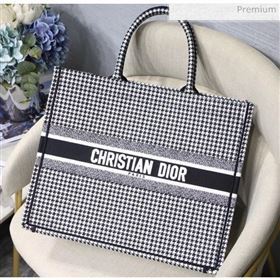 Dior Large Book Tote Bag in Houndstooth Embroidered Canvas 2019 (XXG-20031912)