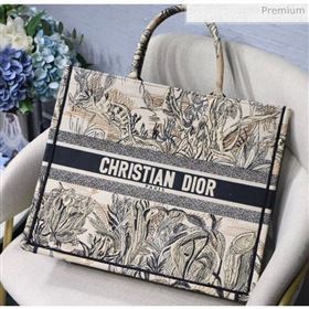 Dior Large Book Tote Bag in Daffodil Embroidered Canvas 2019 (XXG-20031909)