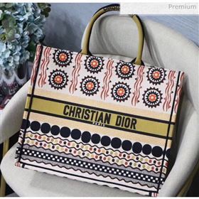 Dior Large Book Tote Bag in Multicolored Geometric Embroidered Canvas 2019 (XXG-20031905)