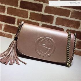 Gucci 336752 Soho Tassel Leather Chain Shoulder Bag Rosy Gold (DLH-20032118)