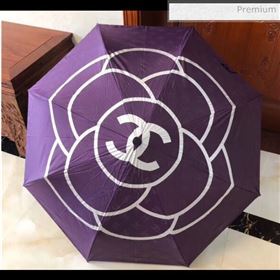 chaneI camellia umbrella for sun &amp; rain purple (XA-873563)