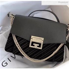 Givenchy 4G Velvet Small GV3 Shoulder Bag Black 2020 (YS-20032420)